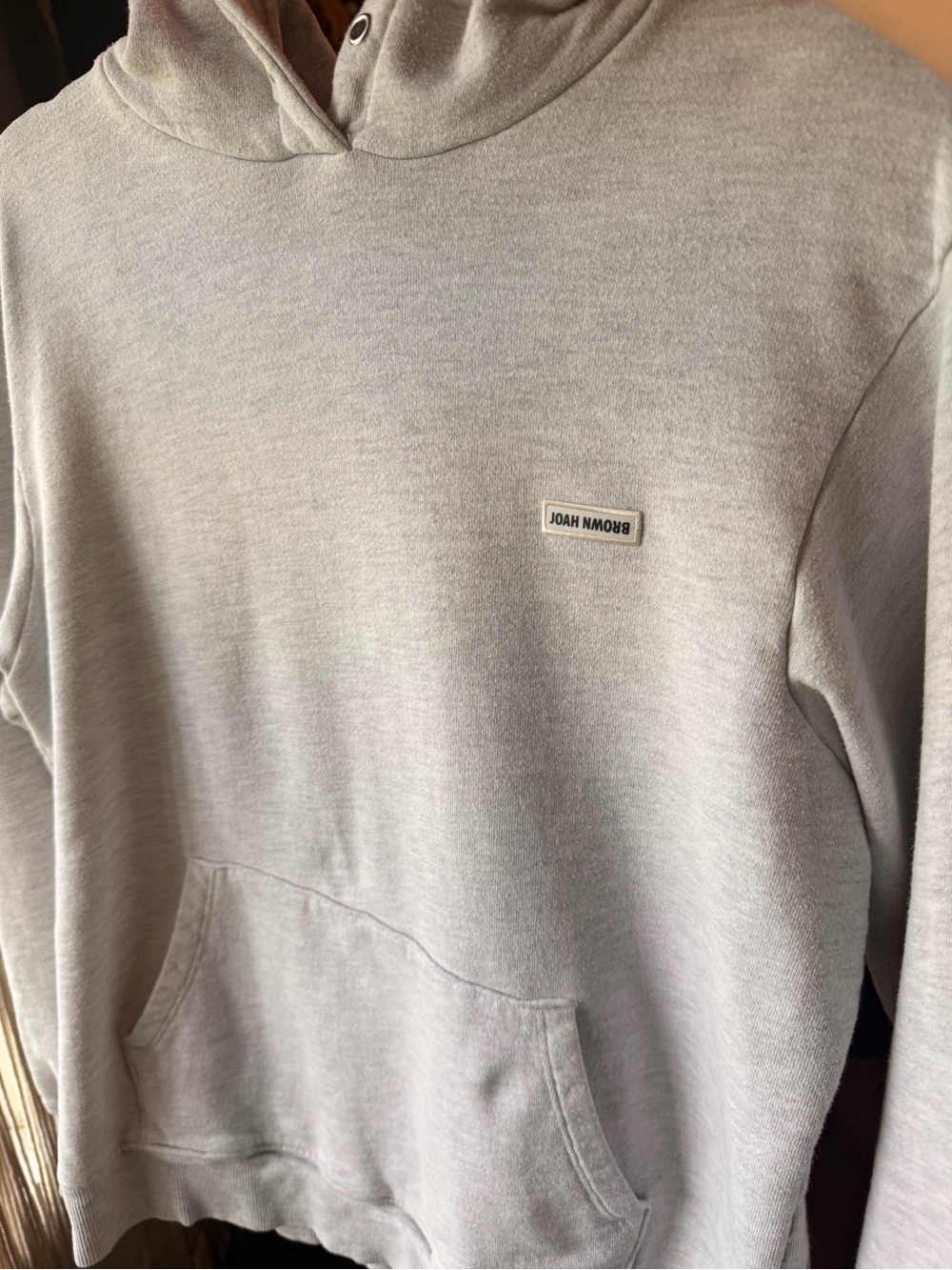 Joah Brown Pearl Grey Logo Patch Hoodie - Picture 10 of 11